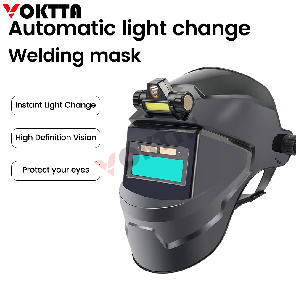 Automatic Dimming Welding Mask True Color Solar Welding Helmet Intelligent Auto Darkening Welding Facemask Protective Screen