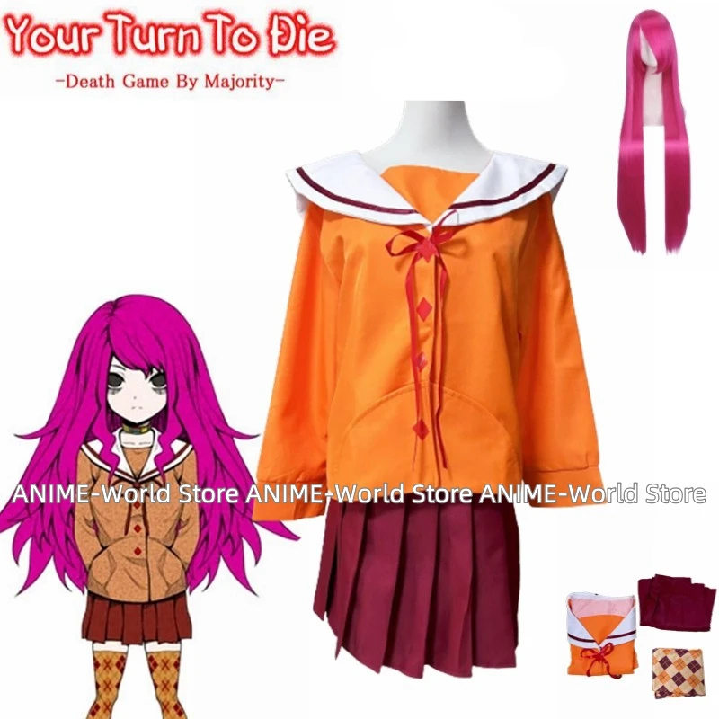 Game Your Turn To Die Hinako Mishuku Top skirt socks Halloween Christmas Costume