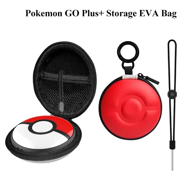 For Pokemon GO Plus EVA Zipper Storage Bag Full Protection Case For Pokemon GO Plus Hard Bag GP-356 With Anti-fall Rope