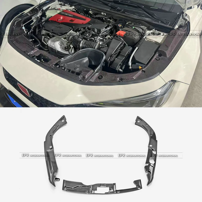 

For Honda Civic Type R FL5 2023-2024 Dry Carbon Radiator Cooling Plate Kit - JDM Cooling Performance Upgrade Engine Bay Dress up