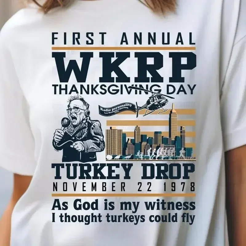 Funny Thanksgiving Wkrp Turkey Drop T Shirt Day Cincinnati Oh Shir