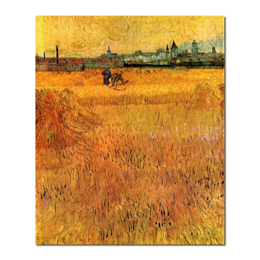 

Vincent Van Gogh Landscape Art Arles View From the Wheat Fields Oil Painting Reproduction Hand Painted Canvas Artwork Home Decor