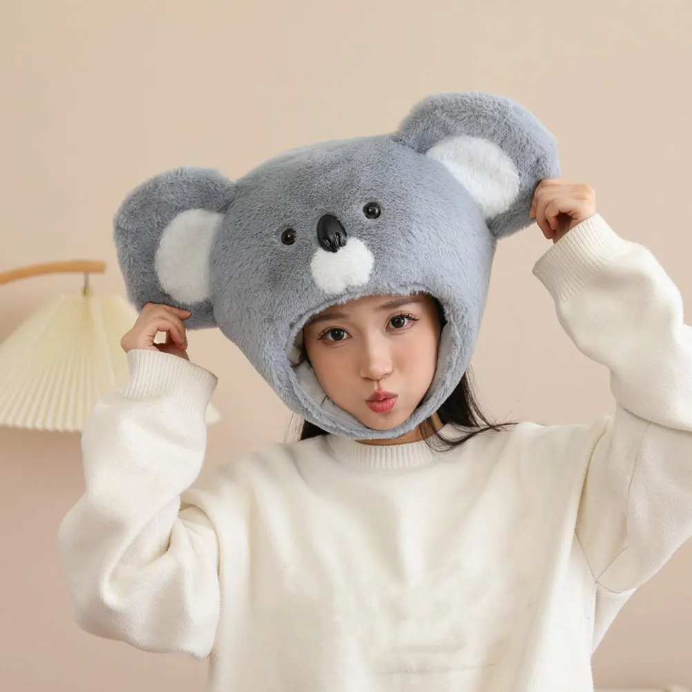 Lindo sombrero de Koala para niños y adultos, gorro suave para cabinas de fotos, disfraces, fiestas y eventos de Cosplay, disfraz de sombrero