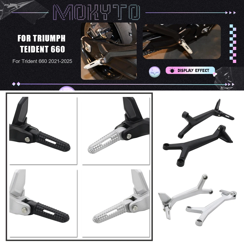 

Motorcycle Rear Passenger Footpegs Bracket Footrest Mount Holder For Triumph Trident 660 Trident660 2021-2025 2022 2023 2024