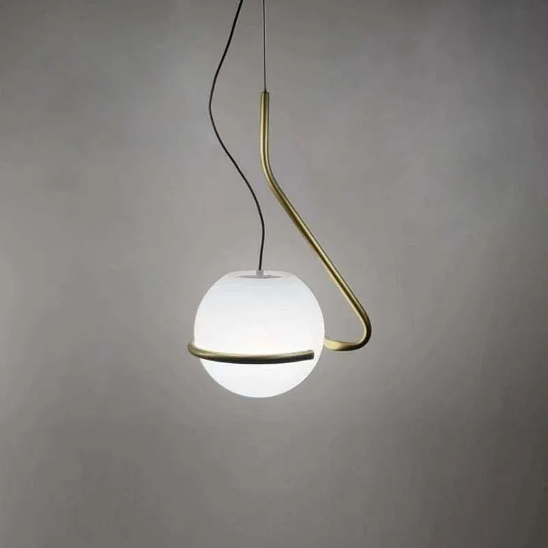 Spherical Bedroom Headboard Hanging Line Lamp Designer Model Room Creative Coffee Shop Bar Counter Dining Table Pendant Light image 6