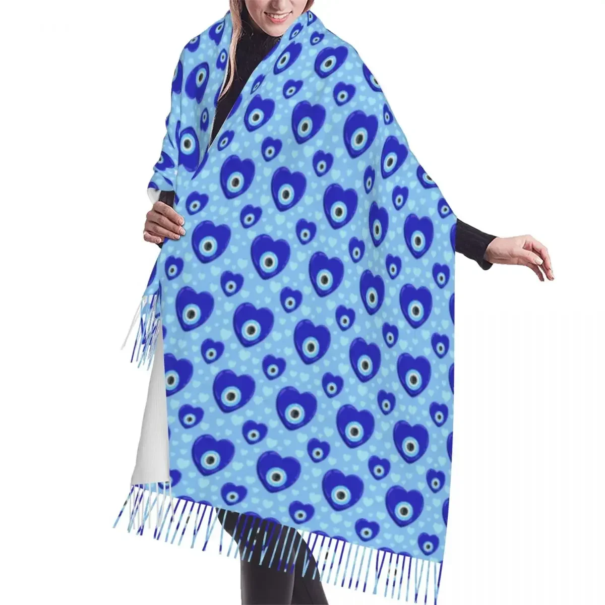 Print Nazar Turkey Evil Eye Symbol Pattern Amulet Scarf Women Men Winter Fall Warm Scarves Fashion Versatile Female Shawl Wrap