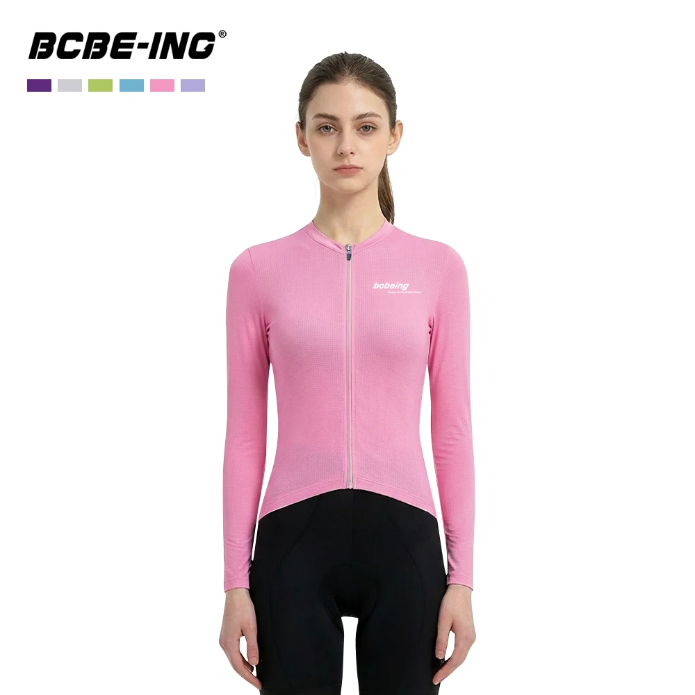 

BCBE-ING Women Cycling Jersey Long Sleeve SPF 50 Anti-UV Slim Fit Bike Shirt High Quality Road Bicycle Clothing With YKK Zipper