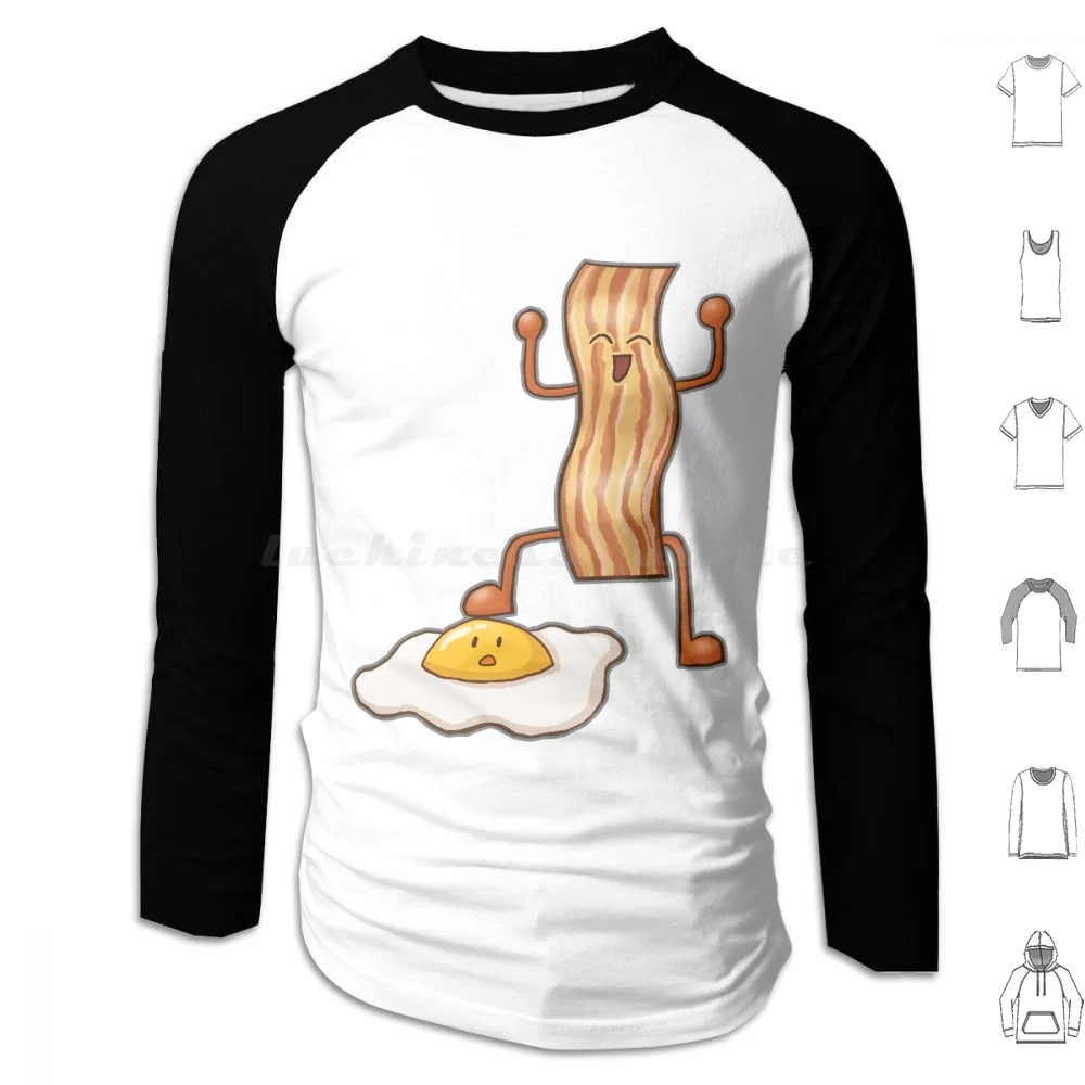 

Bacon Vs Egg Hoodie cotton Long Sleeve Bacon Eggs Breakfast