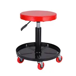 5 Wheels Car Repair Stool Auto Repair Tool Bench Adjustable Liftable Rolling Round Workshop Repair Seat For Mechanic Repair