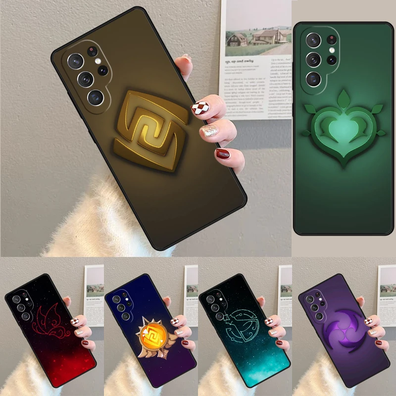 

Чехол для Samsung Galaxy S24 Ultra, S21, S22, S8, S9, S10E, Note 10, 20 Plus, FE S23, Genshin, ударопрочный аранзара, чехол для телефона, оболочка