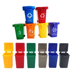 Trash Can Toy Garbage Truck Cans Curbside Vehicle Bin Toys Kid Simulation Furniture Miniature kitchen DollhouseToys