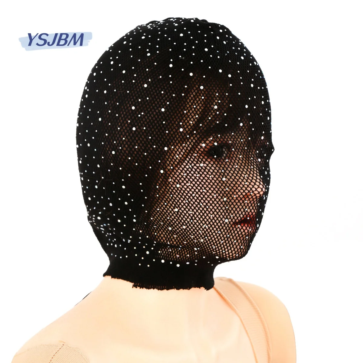 

Adult Sexy Mesh Facewear Adjustable Transparent Hollow Fishnet Headgear Role Playing Party Costume Props Cosplay Party Headwear