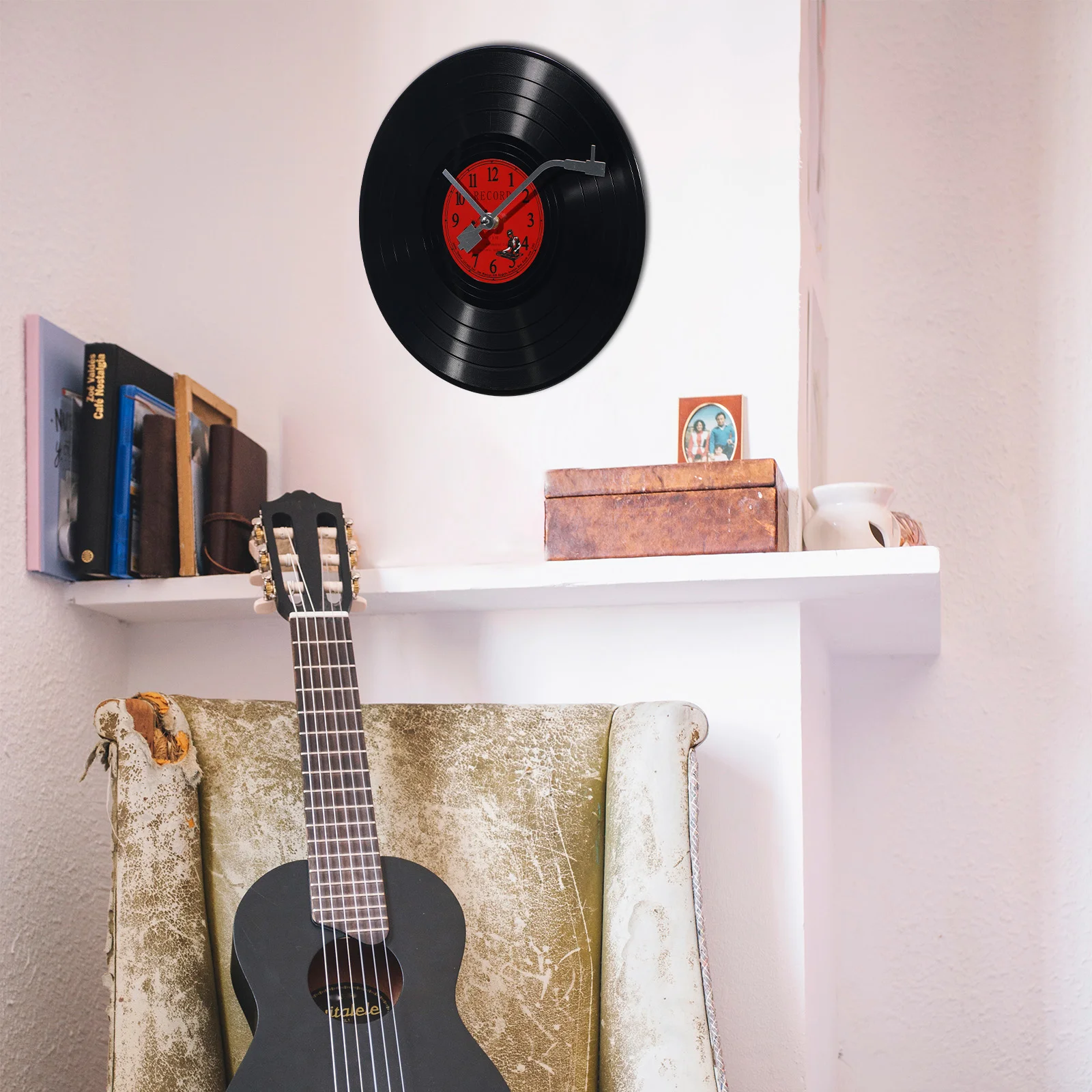 Vinyl Record Wall Clock Delicate Living Room Creative Decorative Hanging Household Stylish