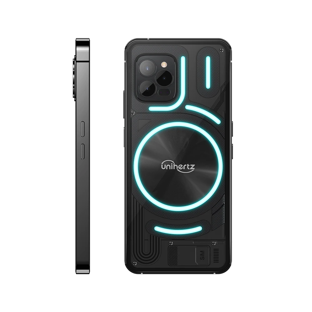 Unihertz Luna-Smartphone preto e branco, 4G, Android 12, Cartão SIM Nano duplo, 108MP, 32MP, 20MP, Câmera de visão noturna, NFC, GPS