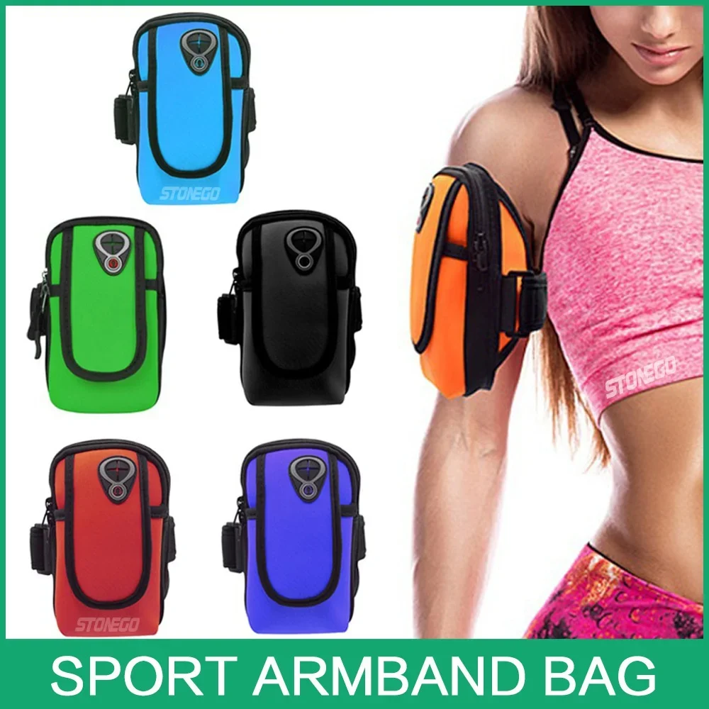 STONEGO Waterproof Sport Armband Bag Running Jogging Gym Arm Band Mobile Phone Bag Running Cycling Mobile Phones Arm Bag