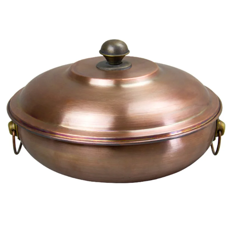 

Copper hot pot induction cooker retro pure copper mandarin duck pot shabu copper pot household commercial thickening