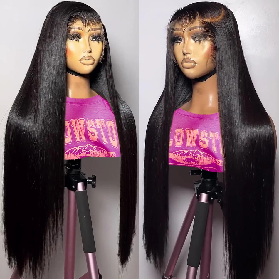 

250% Density HD Bone Straight Lace Front Wigs 30 40 Inch 13x4 13x6 Frontat Human Hair 5x5 Glueless Closure Wig For Wome