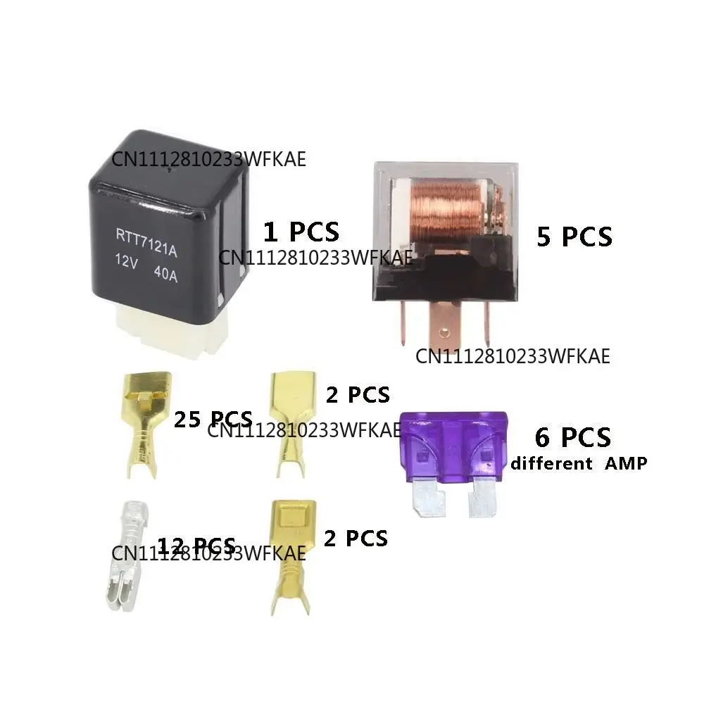 6-Way fuse box relay Transparent 12V car fuse holder 6 relays