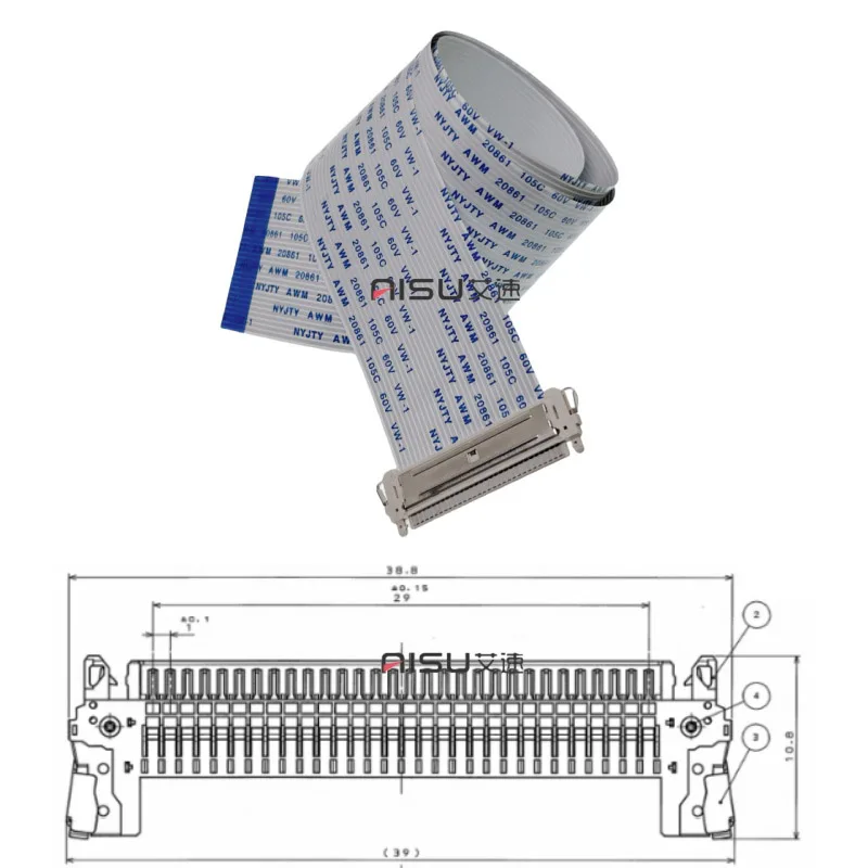 LVDS FIX 1.0MM Pitch Ribbon Cable AWM 20706 105C 60V VW-1 30Pin Length 10CM/25CM/30CM/40CM/50CM Forward/Reverse Direction - Image 5