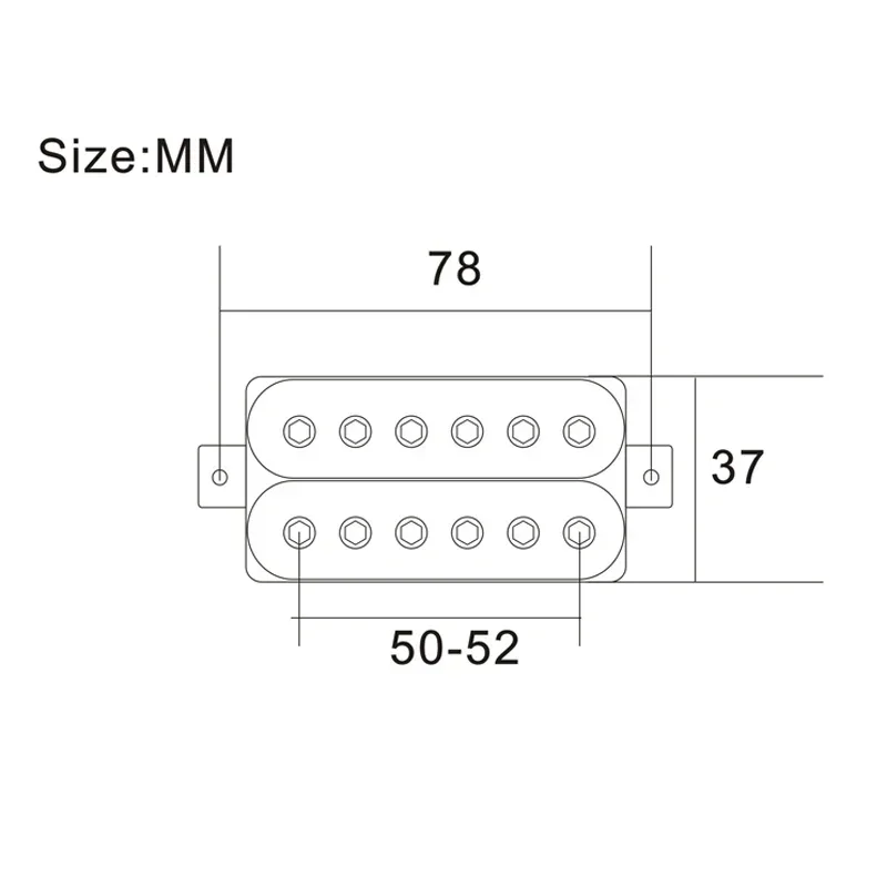 6-String Electric Guitar Humbucker 12 Adjustable Hex Screw Dual Coil for Guitar Coil Splitting Pickup N7.5K/B15K Output Black