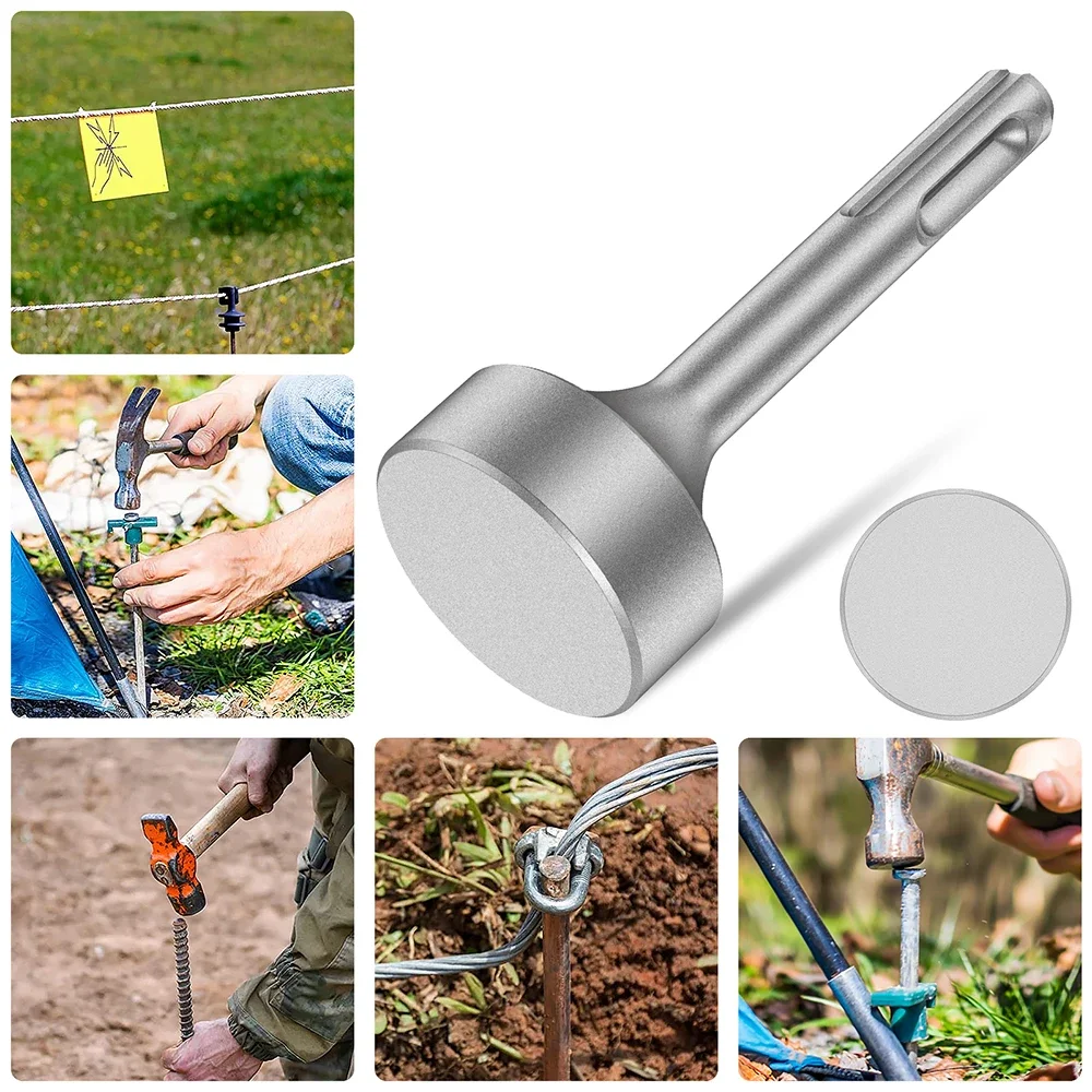 Round Shank Piling Hammer Bits Ground rod driver 85mm Steel Drill Bit Driver Wide Compatible Earthing Rod Bit Rotary Hammer Bits
