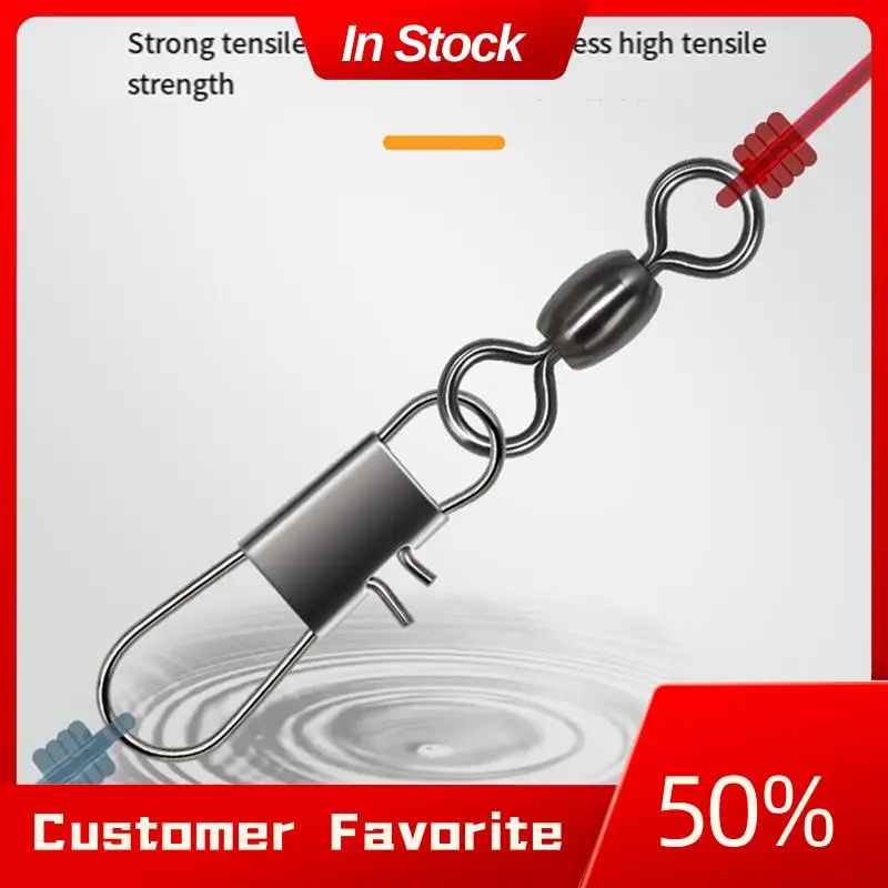 100 pçs gira conector de pesca pino rolamento rolamento giratório snap fastlock clipes anzol equipamento de pesca acessórios