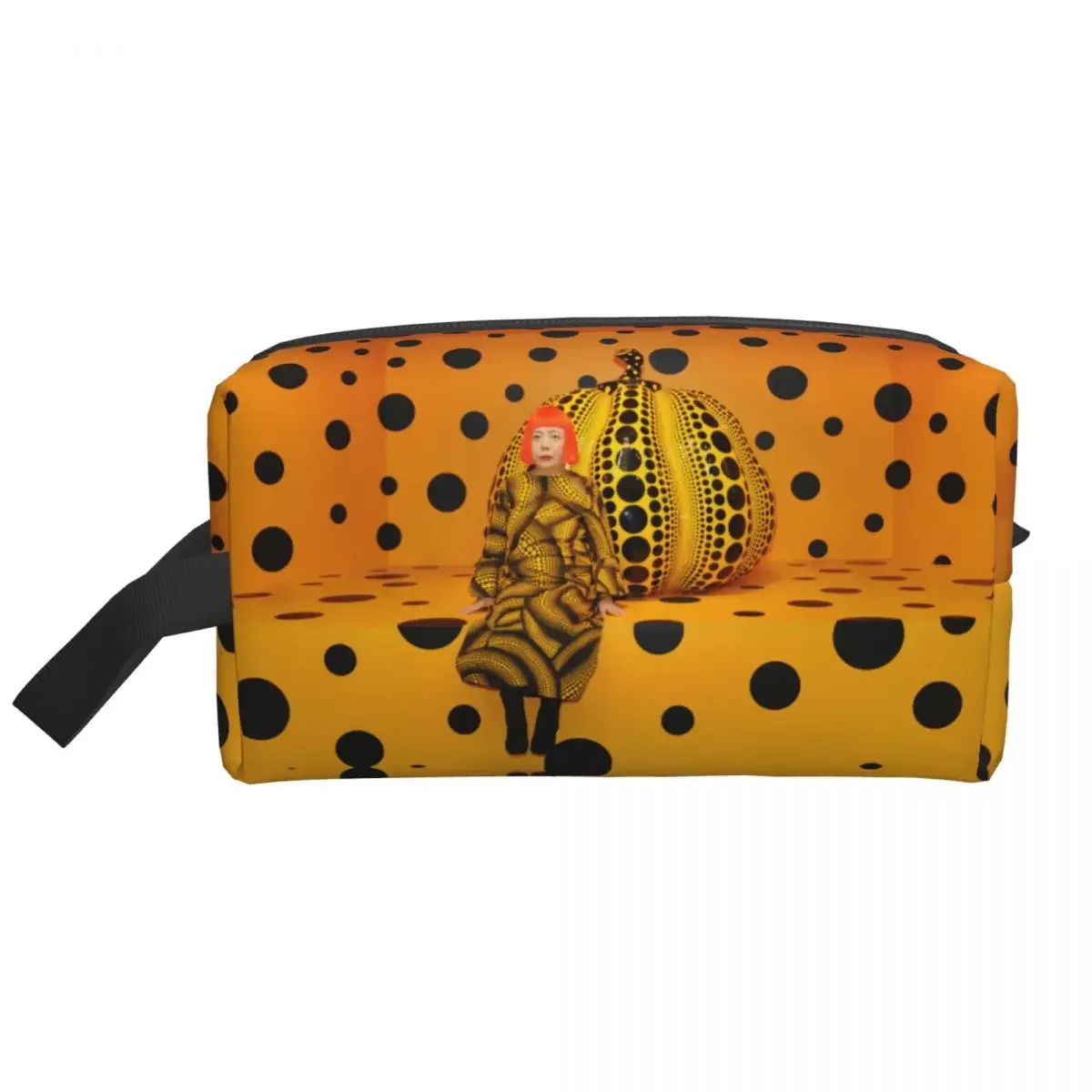 Custom Yayoi Kusama Pumkin Travel Cosmetic Bag for Women Abstract Art Makeup Toiletry Organizer Ladies Beauty Storage Dopp Kit