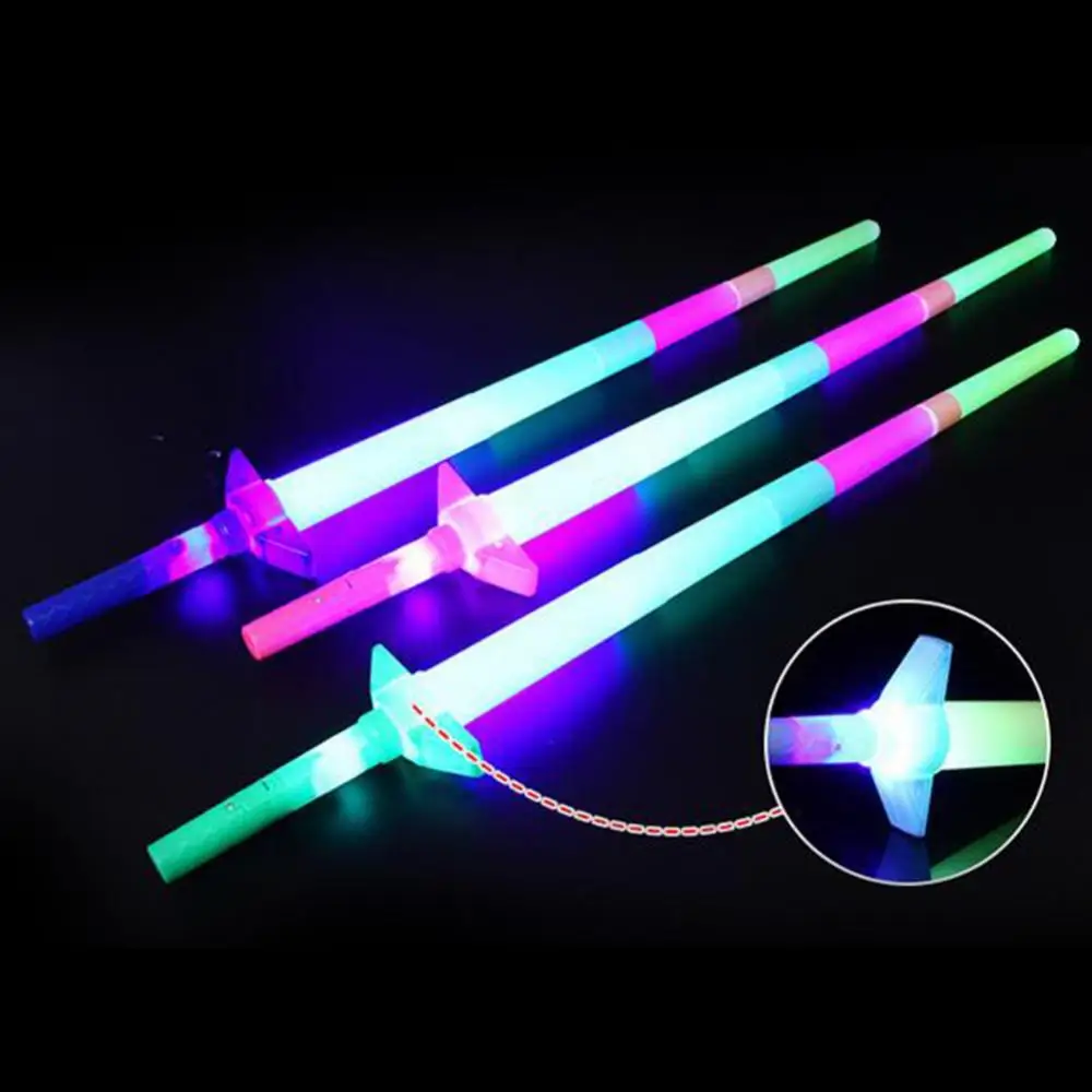 New Arrival 4 Section Extendable LED Glow Sword Kids Toy Flashing Stick Concert Party Props