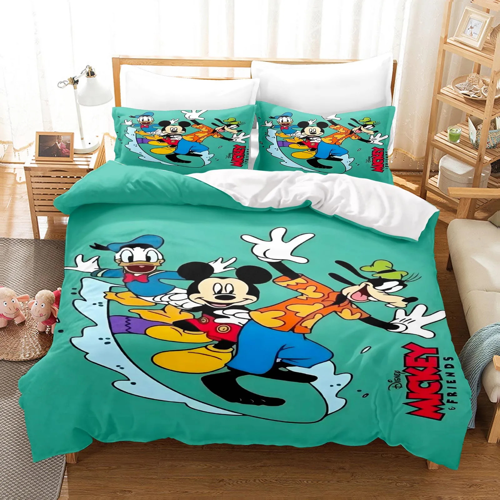 Mickey Minnie Duvet Cover Set Bedding Comforter Sets King Size 3D Children'S Bedding Set