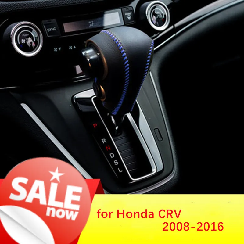 

Leather Gear Knob Stick Covers AT For honda civic hatchback 9th generation 2013 Non-Slip Automatic Shifter