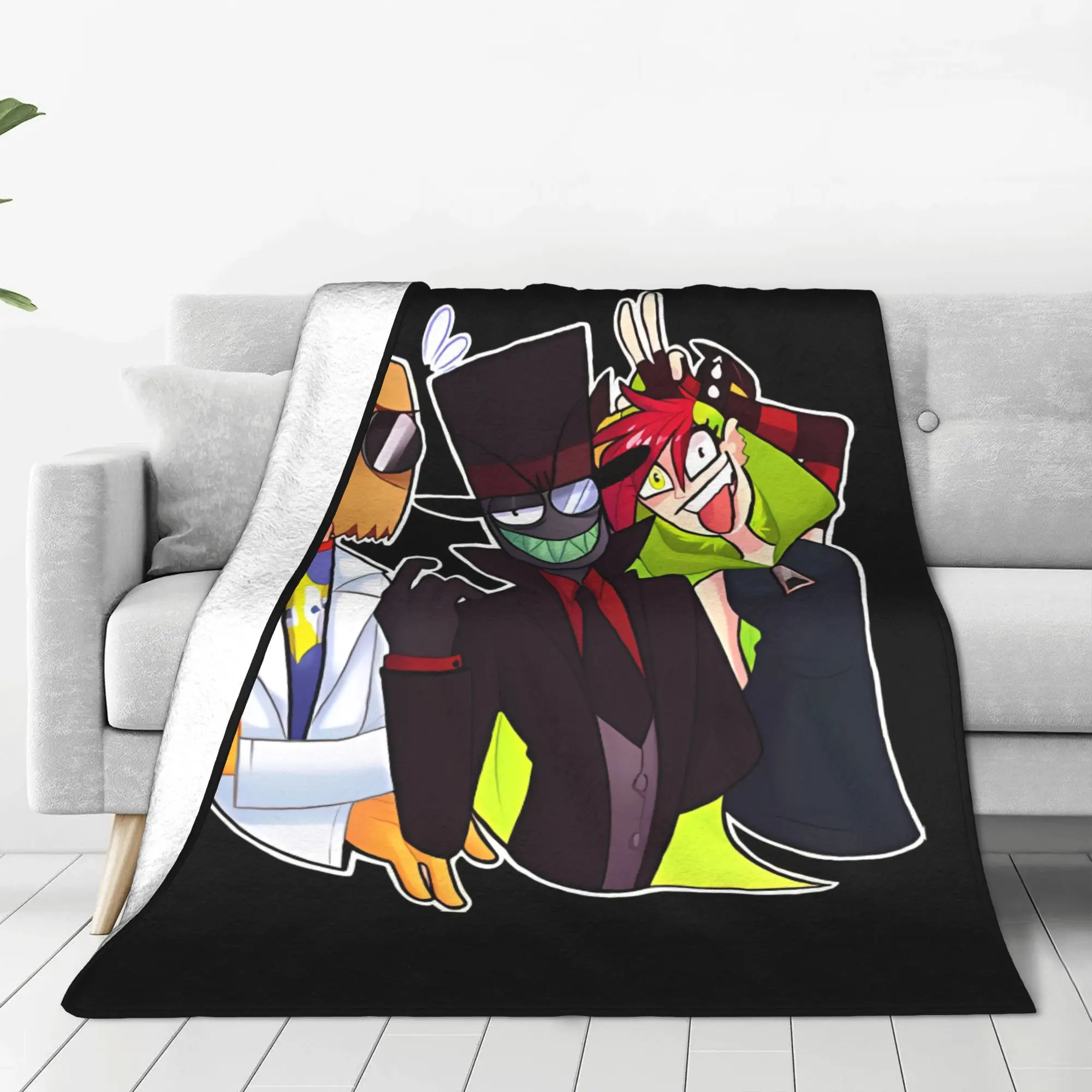 1PC Home Cute Room Decor Retro Cartoon  Blanket Throw Blanket Villainous Novelty Warm Blanket All Season