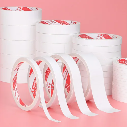 Cinta de doble cara ordinaria de 10/50m, papelería para estudiantes de oficina en casa, póster fijo ultrafino hecho a mano, publicidad de pared transparente