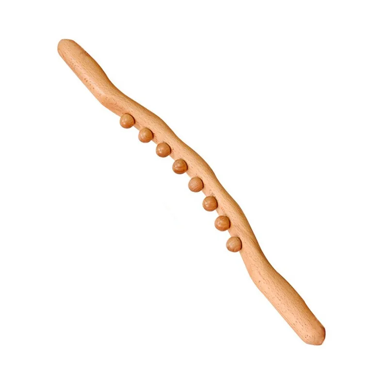 8/20/31 Beads Gua Sha Massage Stick Carbonized Wood Back Scrapping Meridian Therapy Wand Muscle Relaxing Body Massager Guasha