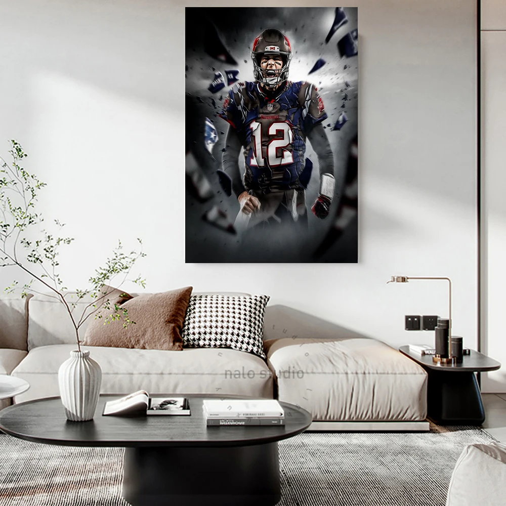 Canvas Prints for Living Room Decoration, Wall Art, NFL Prints, Tom Brady Posters, Home Decor