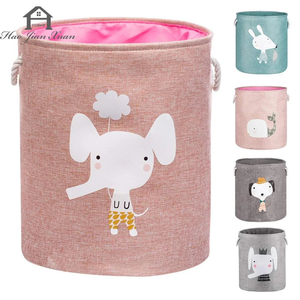 

Large Folding Laundry Basket With Lid Toy Storage Baskets Bin For Kids Dog Toys Clothes Organizer Cute Animal Laundry bucket Gym
