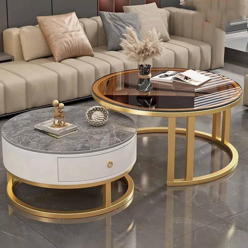 Modern Nordic Coffee Table Aesthetic Elegant Stylish Glam Side Table Space Saving Storage Folding Table Living Room Furniture