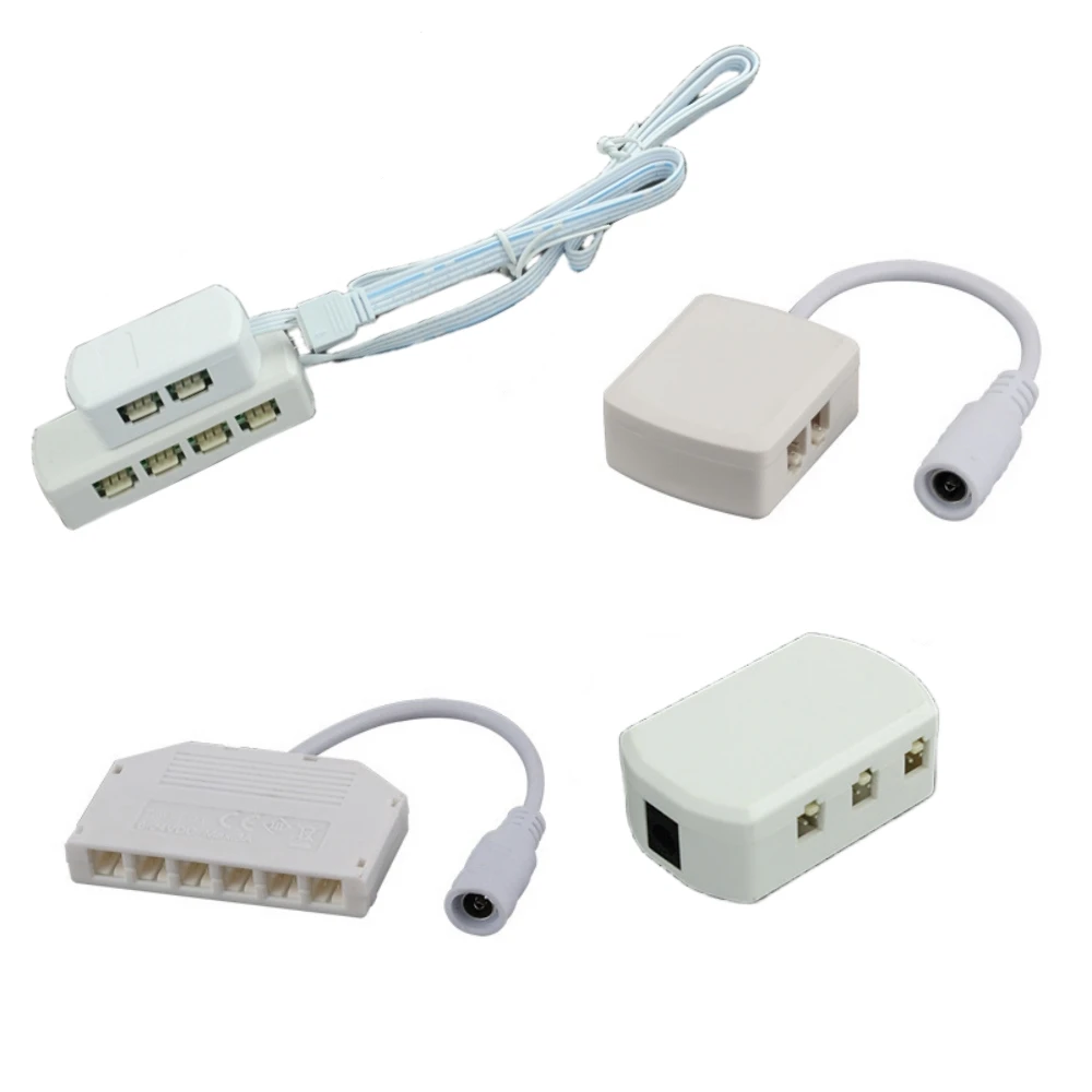 2-Pin/4-Pin 2510 Splitter Junction Box Connector for Single Color/RGB LED Under Cabinet Lighting 2/3/4/5/6/8/10/12 DuPont Ports