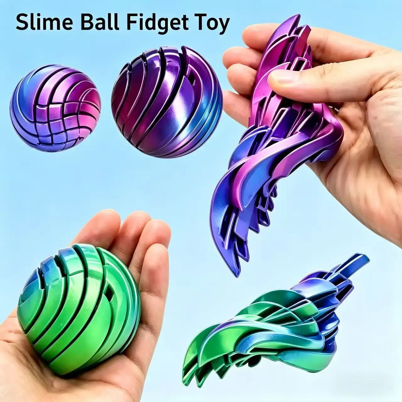 3D-gedrucktes sphärisches Stressabbau-Spielzeug, kreisförmiger Zahnrad-Drehball, Flüssigkeitsflussball, geeignet für Büro- und Heimdekoration, Schreibtisch-Ornament, Weihnachtsgeschenk,