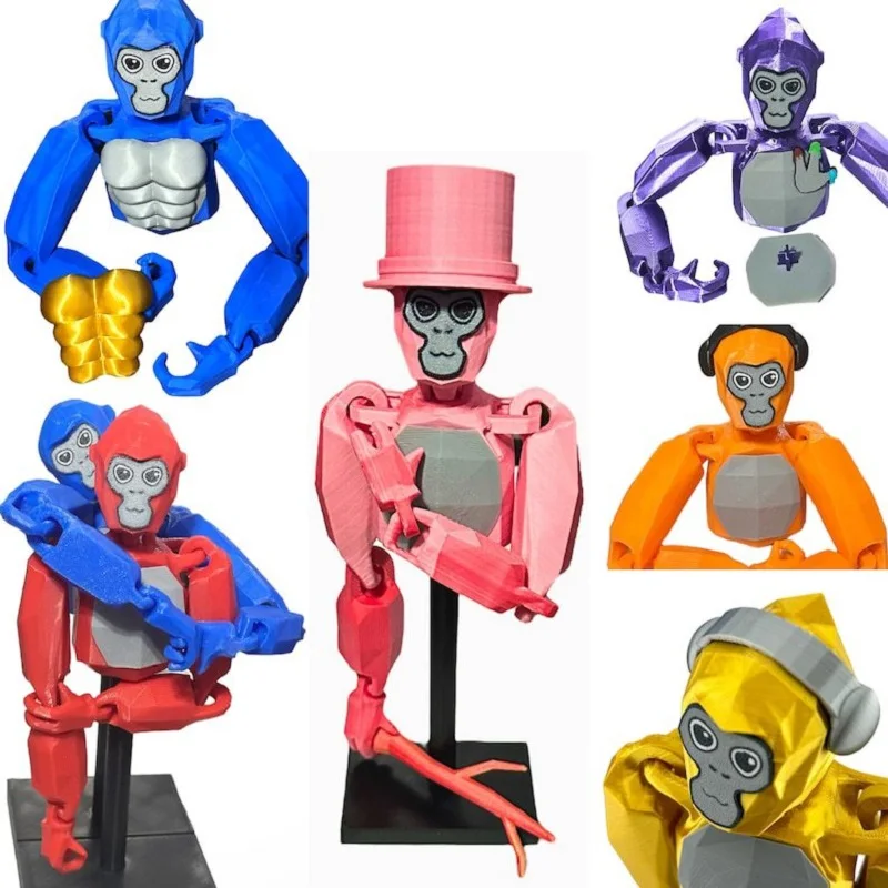 Novidade 2026: Brinquedos de Animais de Desenho Animado em Impressão 3D, incluindo Gorilla Tags e Bonecos de Macaco, Presentes de Aniversário e Natal, Artigos para Atividades