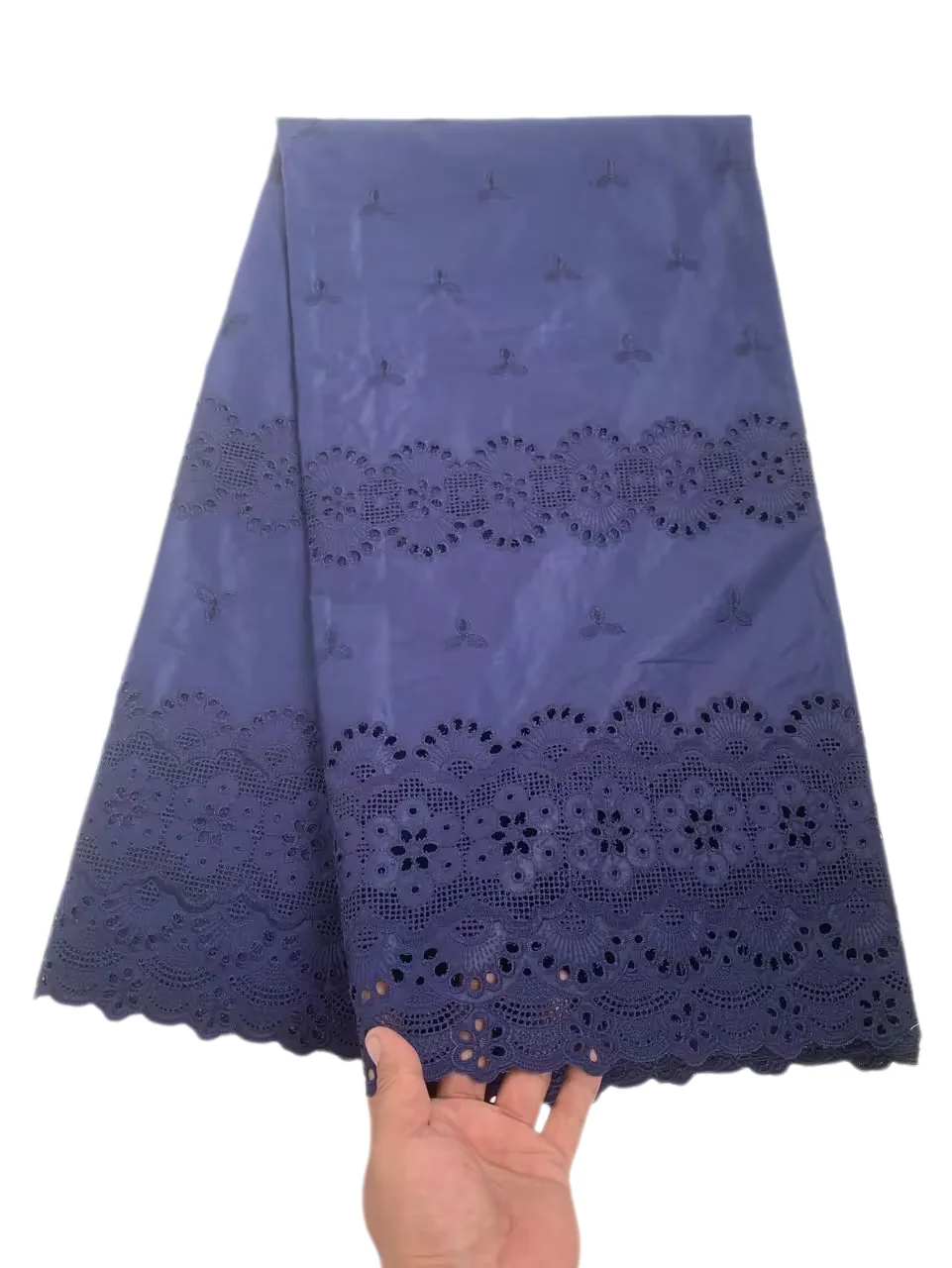 

Hollow Out Cotton Lace Men African Swiss Voile Lace Pure Color High Quality 5Yards Embroidery Nigeria Polish Fabric For Wedding