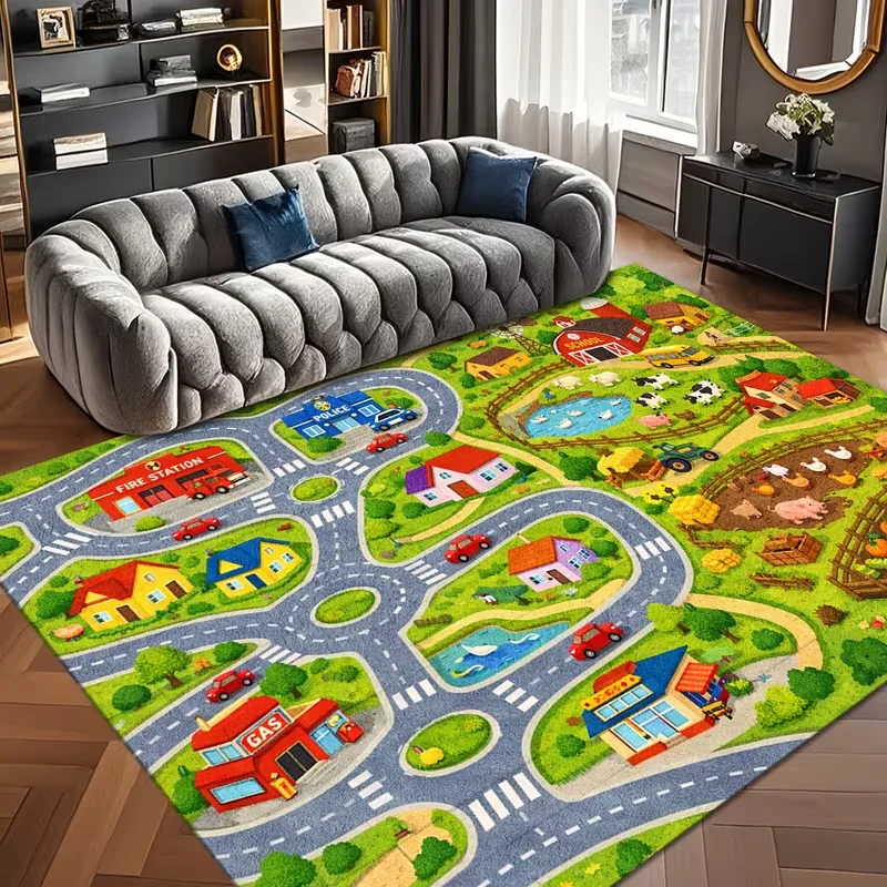 Cute City Traffic Road Play Ar - Commercial Road Printing recension och pris