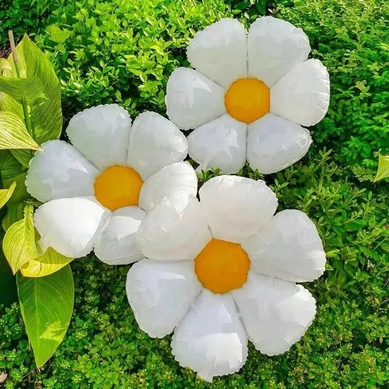 Multi Size White Daisy Balloon Sunflower Flower Foil Balloon Kid Birthday Party Decoration Balloon Party Wedding Decor Supplies