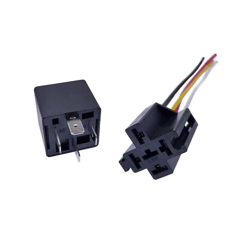 JD2912 4 Pin 5 Pin 40A Auto Car Relay DC 12V 24V 36V 48V with Mounting Hole Coil Power 1.8W Automobile Control Device with Line