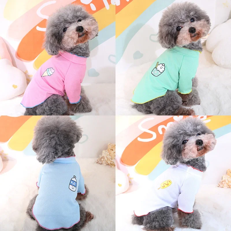 Summer New Ruffle Edge Dog Clothing Cat Thin Sweater Breathable Teddy Bear Small Pet Bottom