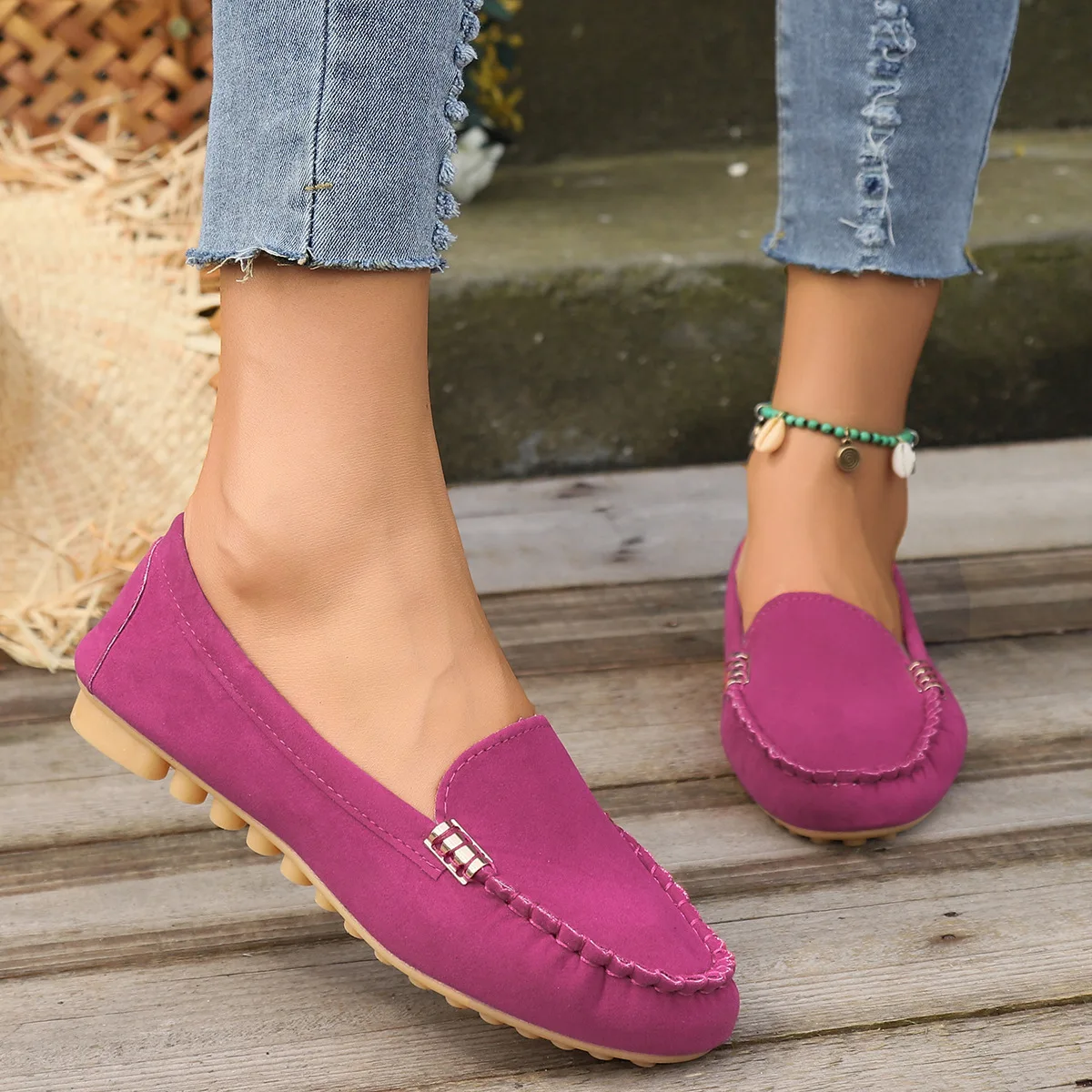 Flat Shoes Women Denim Loafers Big Size Womens Shoes Casual Spring Ladies Platform Shoes Slip-On Canvas Shoes Zapatos De Mujer
