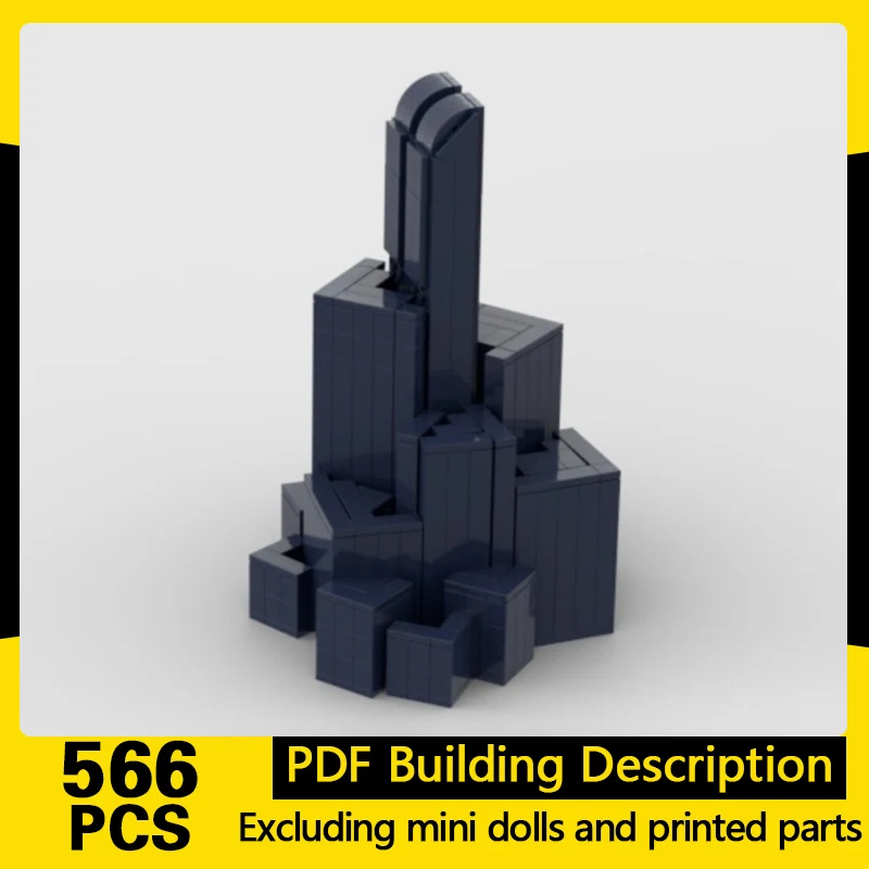 

City Street View Model MOC Building Bricks Dark Blue Aerial City Modular Technology Gifts Holiday Assemble Children Toys Suit