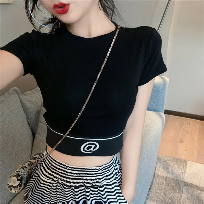 

Short Sleeve T-Shirts Women Preppy Cotton Comfortable Casual Relaxed Fit Lightweight Oversized Aesthetic Youthful Streetwear