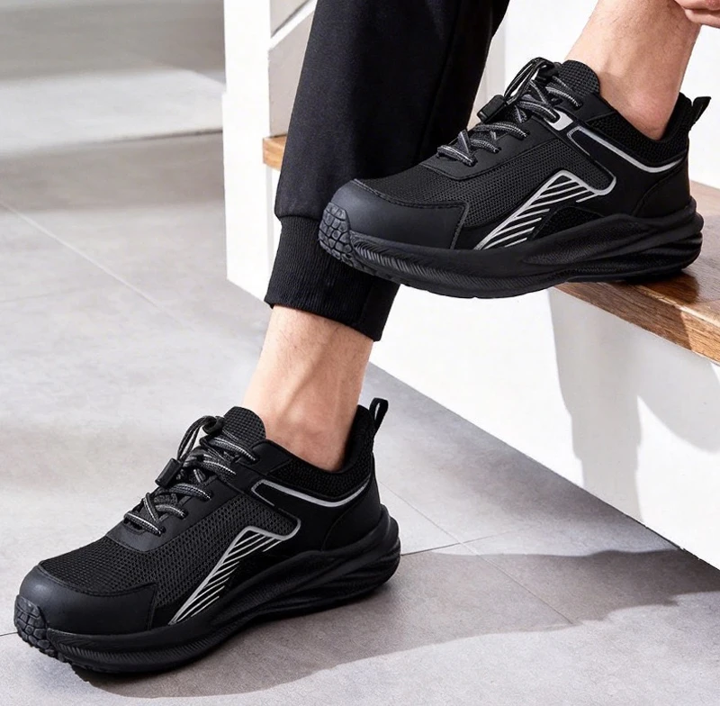 Men\'s new anti-puncture European standard steel head anti-smash shoes men\'s safety shoes solid bottom protective work shoes