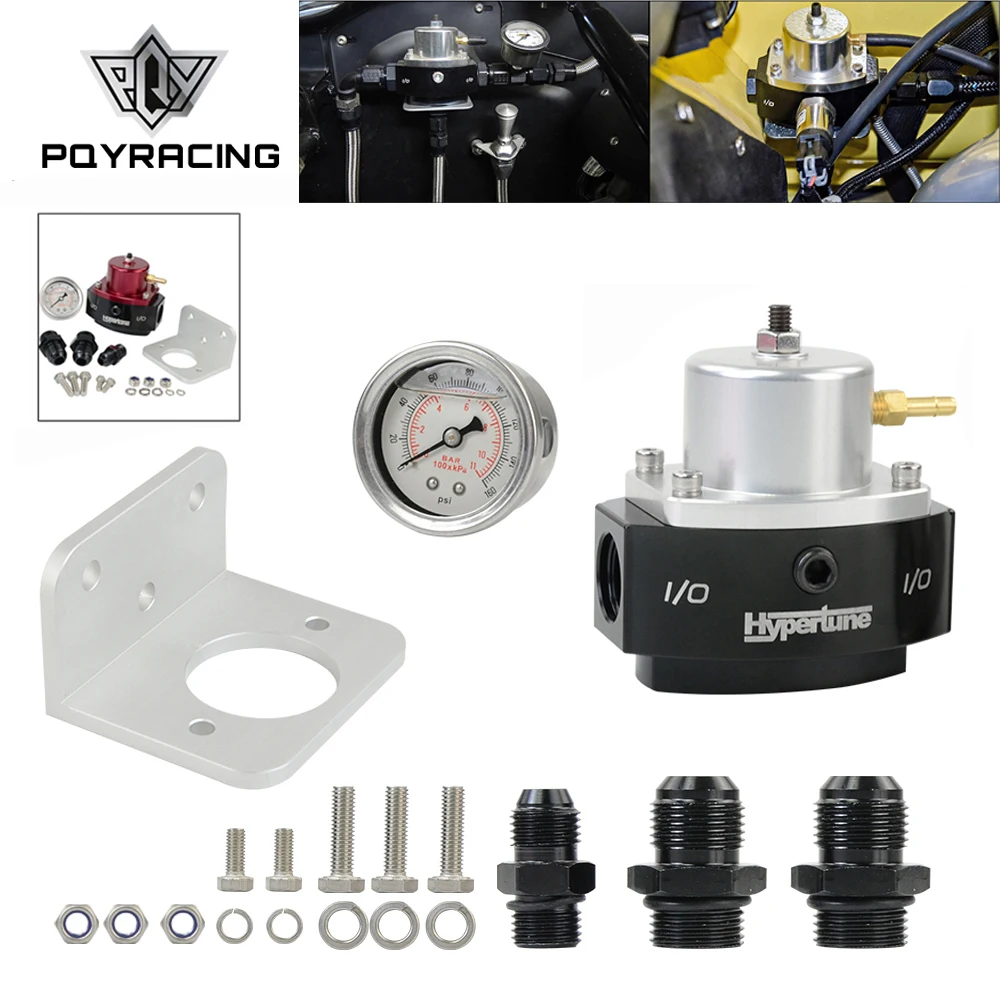 12-880 E85 Compatible Return Adjustable Style Billet Aluminum Bypass Fuel Pressure Regulator with AN6*1 AN8*2 Fittings