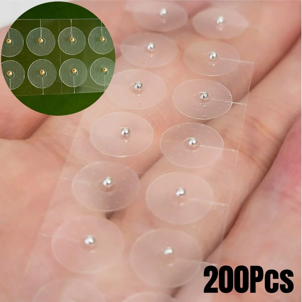 

200 шт., одноразовые аурикулярные золотые/серебряные наклейки для ушей, уход за ушами, иглоукалывание, аурикулярный массаж, игла, пластырь, аурикулотерапия